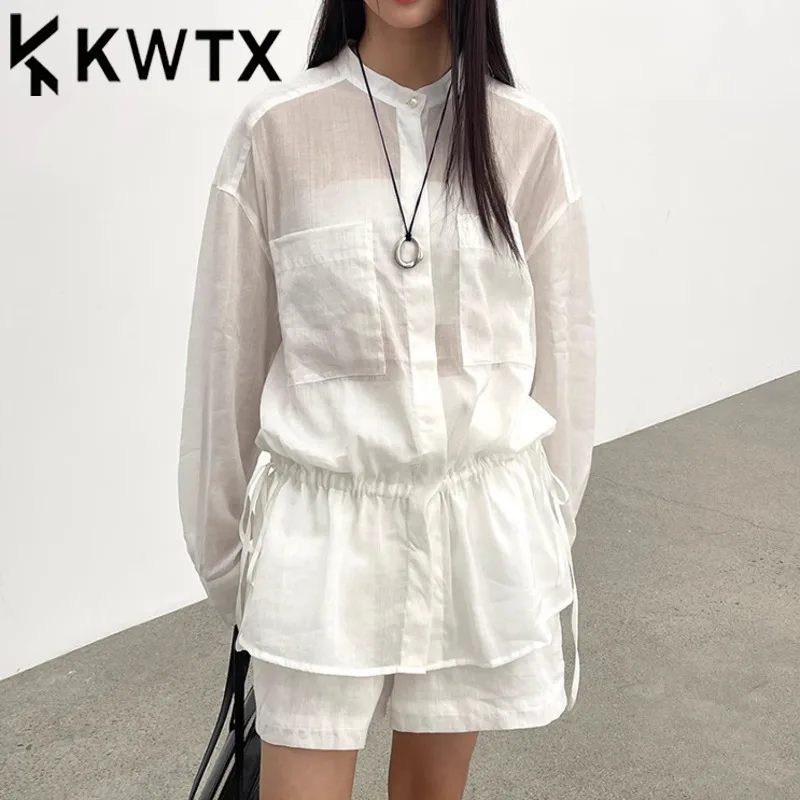 KWTX Women's Vintage Chic Ramie Shirt Tie-Waist Lightweight Blouse Elegant Spring Summer Minimalist Comfortable High Quality
KWTX Women's Vintage Chic Ramie Shirt Tie-Waist Lightweight Blouse Elegant Spring Summer Minimalist Comfortable High Quality