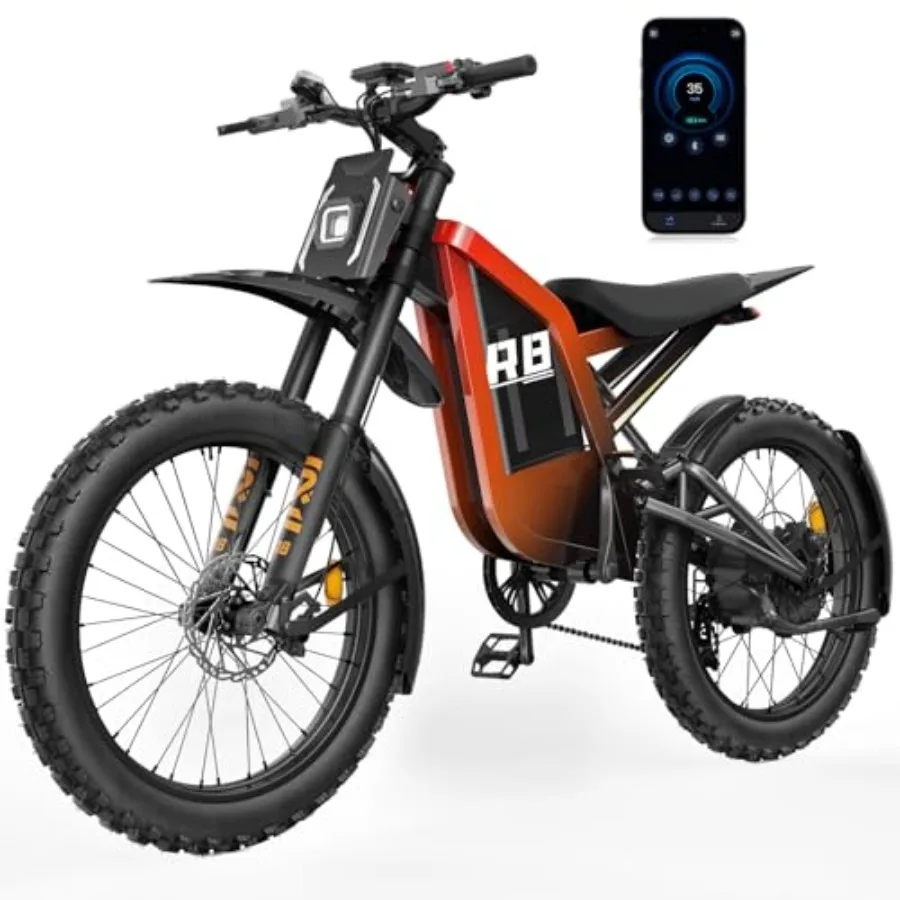 Electric Dirt Bike for Adults Offroad Ebike 2000W-5000W Peak 20Ah-27Ah Battery 14-19 Fat Tire with NFC Start Dual Suspension El
Electric Dirt Bike for Adults Offroad Ebike 2000W-5000W Peak 20Ah-27Ah Battery 14-19 Fat Tire with NFC Start Dual Suspension El