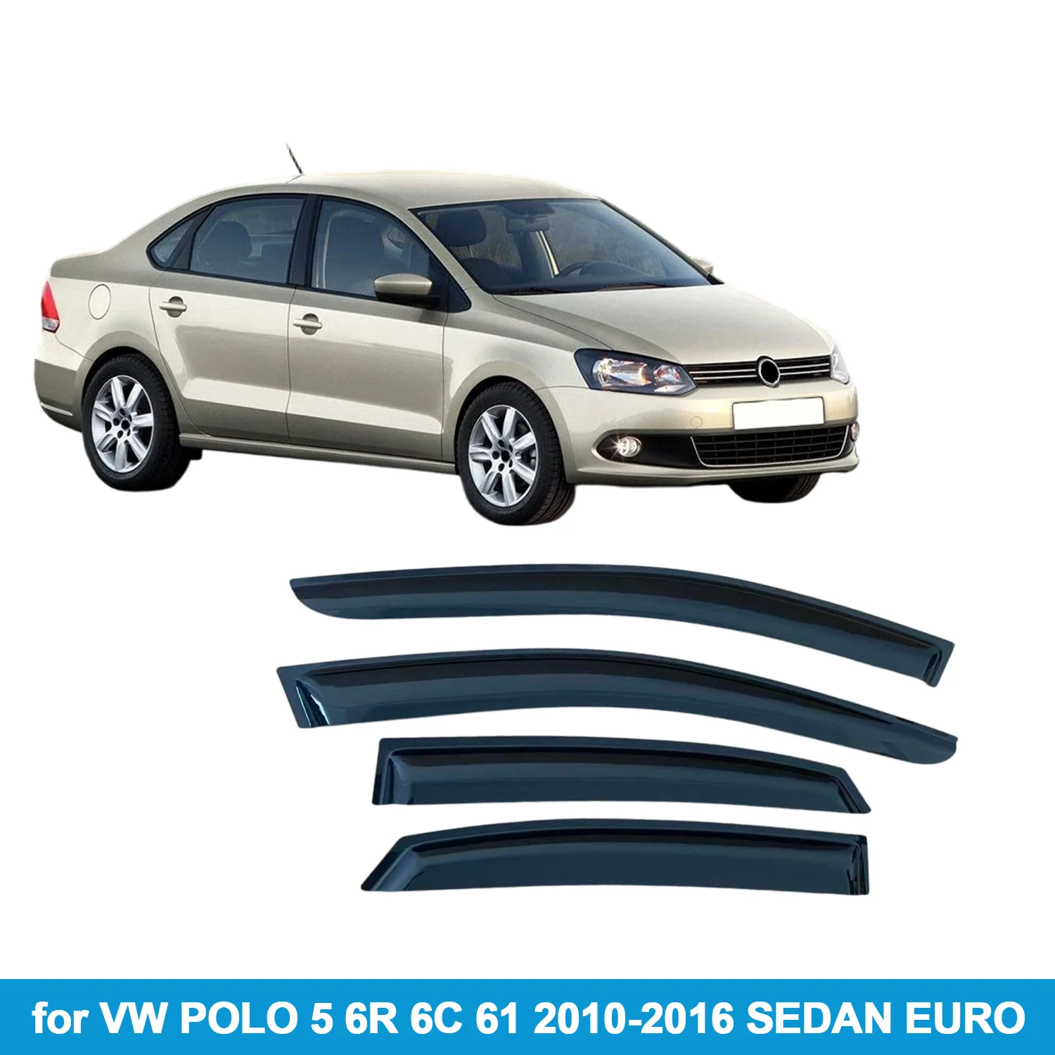 Window Visor for VW POLO 5 6R 6C 61 2010-2016 SEDAN EURO Rain Guard Side Vent Deflector Weathershield Outside-Mount Tape On
Window Visor for VW POLO 5 6R 6C 61 2010-2016 SEDAN EURO Rain Guard Side Vent Deflector Weathershield Outside-Mount Tape On