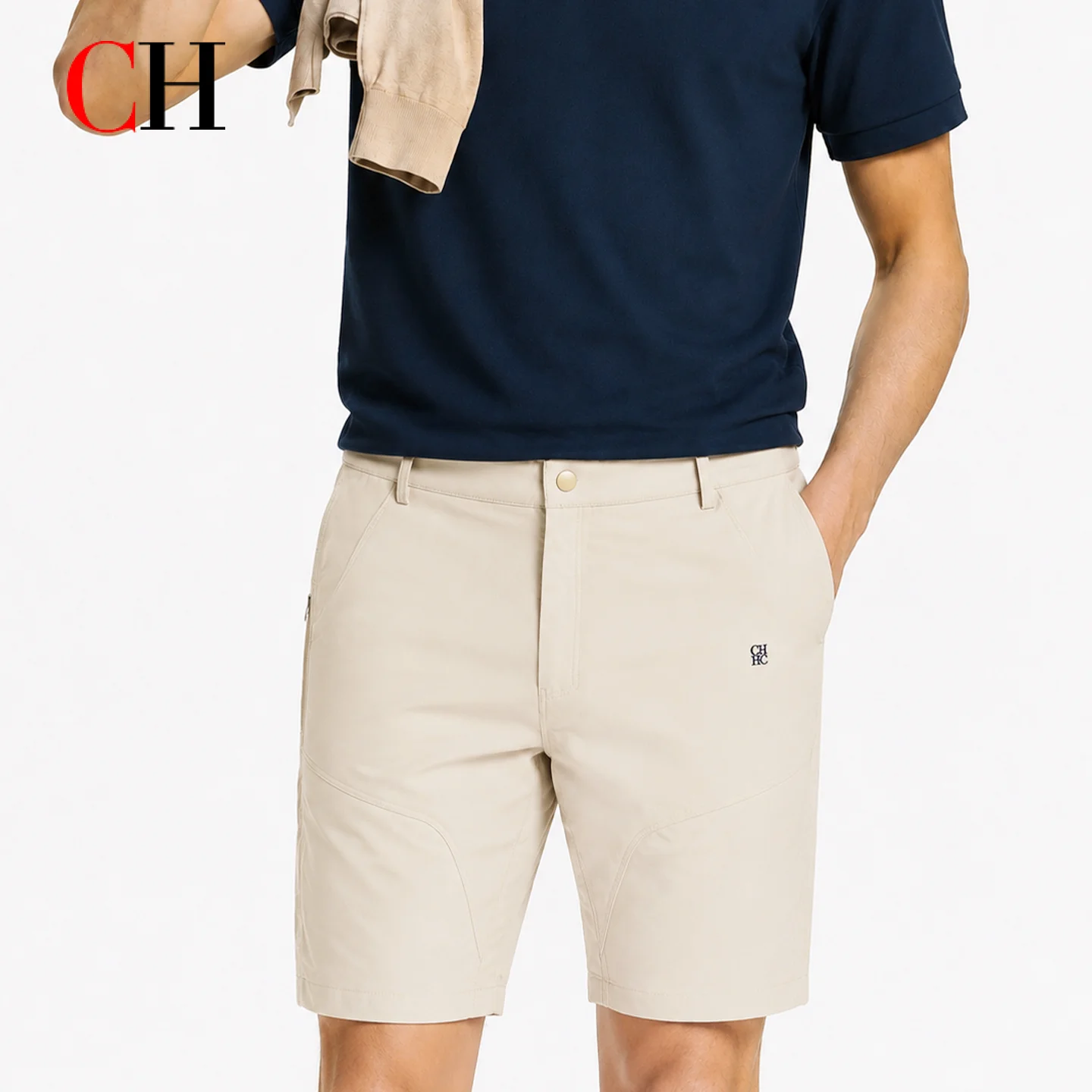 CH Men Versatile Outdoor Zip Pocket Casual Shorts Delicate CH Dark Embroidery Right Front Pocket Spring Resort Golf Training Out
CH Men Versatile Outdoor Zip Pocket Casual Shorts Delicate CH Dark Embroidery Right Front Pocket Spring Resort Golf Training Out