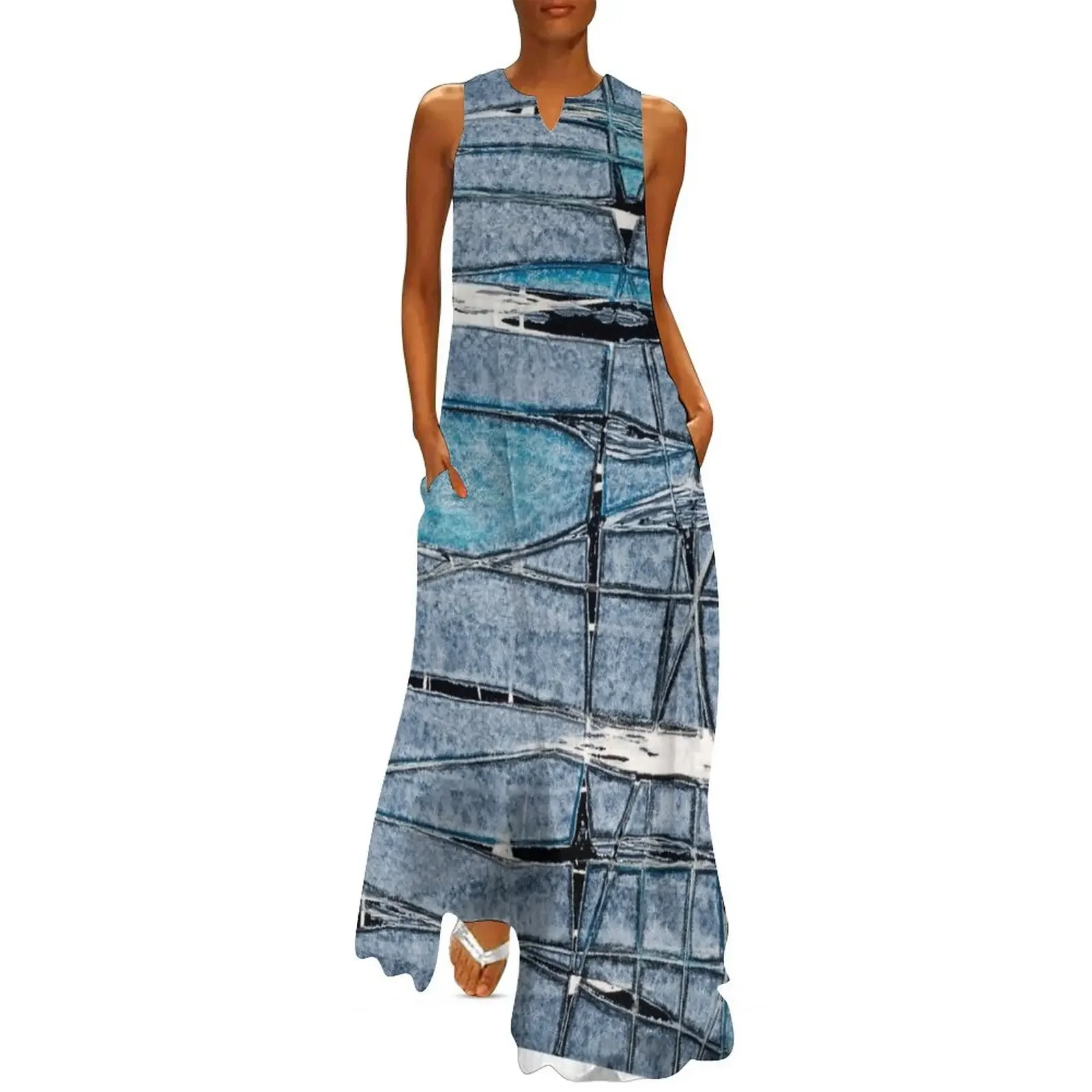 Fractured Blues Long Dress women's dresses luxury Elegant gown clothes Dress
Fractured Blues Long Dress women's dresses luxury Elegant gown clothes Dress