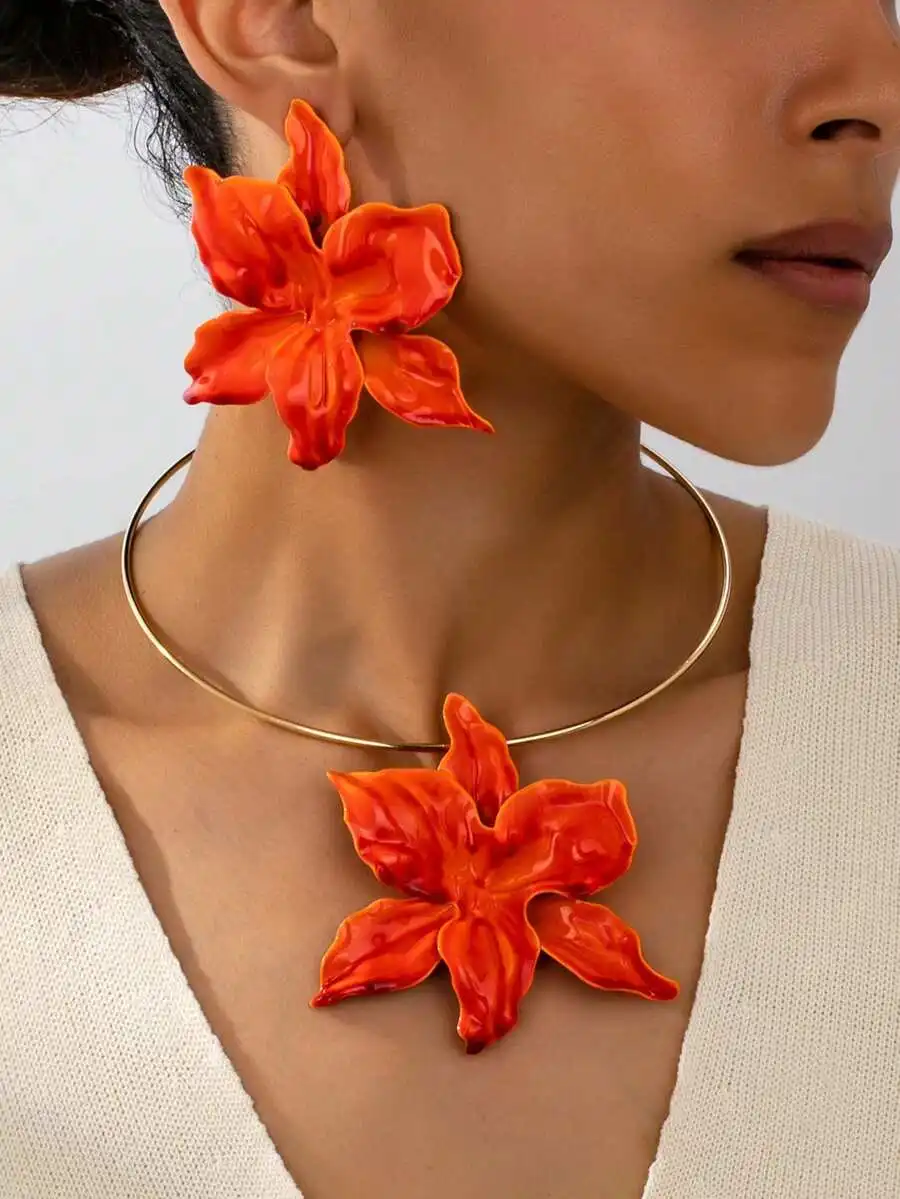 Vacation Style Flower Pendant Earrings For Women Daily Party Outfit Orange Floral Design
Vacation Style Flower Pendant Earrings For Women Daily Party Outfit Orange Floral Design