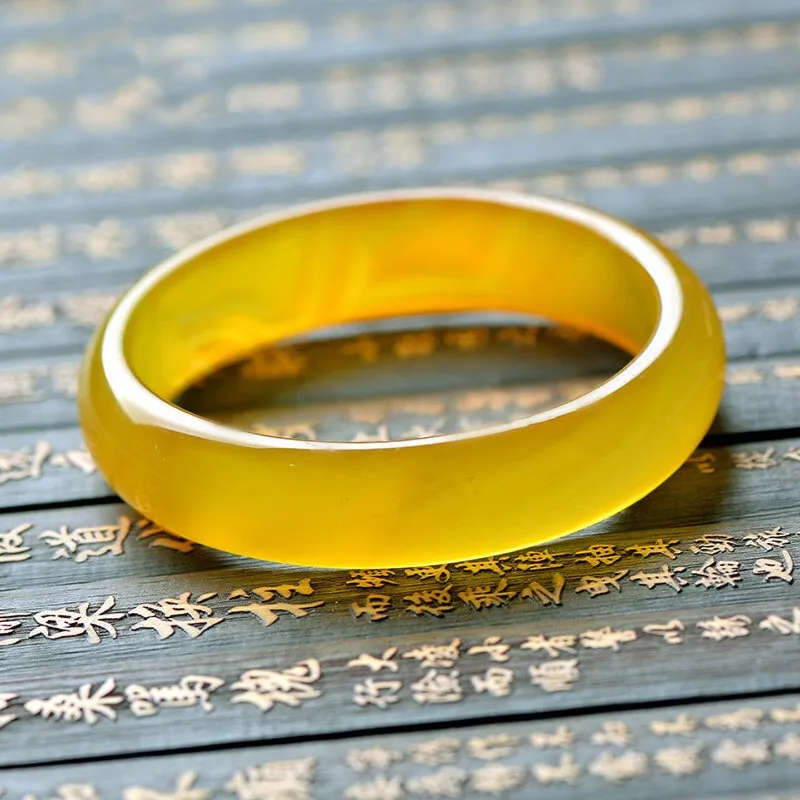 High Ice Light Yellow Flat Bar Bracelet, Fashionable Classical Daily Jade Bracelet
High Ice Light Yellow Flat Bar Bracelet, Fashionable Classical Daily Jade Bracelet