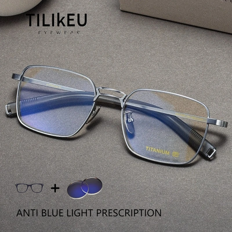 Japanese Designer Pure Titanium Eyeglasses Frame Men Retro Square Anti-Blue Ray Prescription Glasses Frame for Big Face Comfort
Japanese Designer Pure Titanium Eyeglasses Frame Men Retro Square Anti-Blue Ray Prescription Glasses Frame for Big Face Comfort