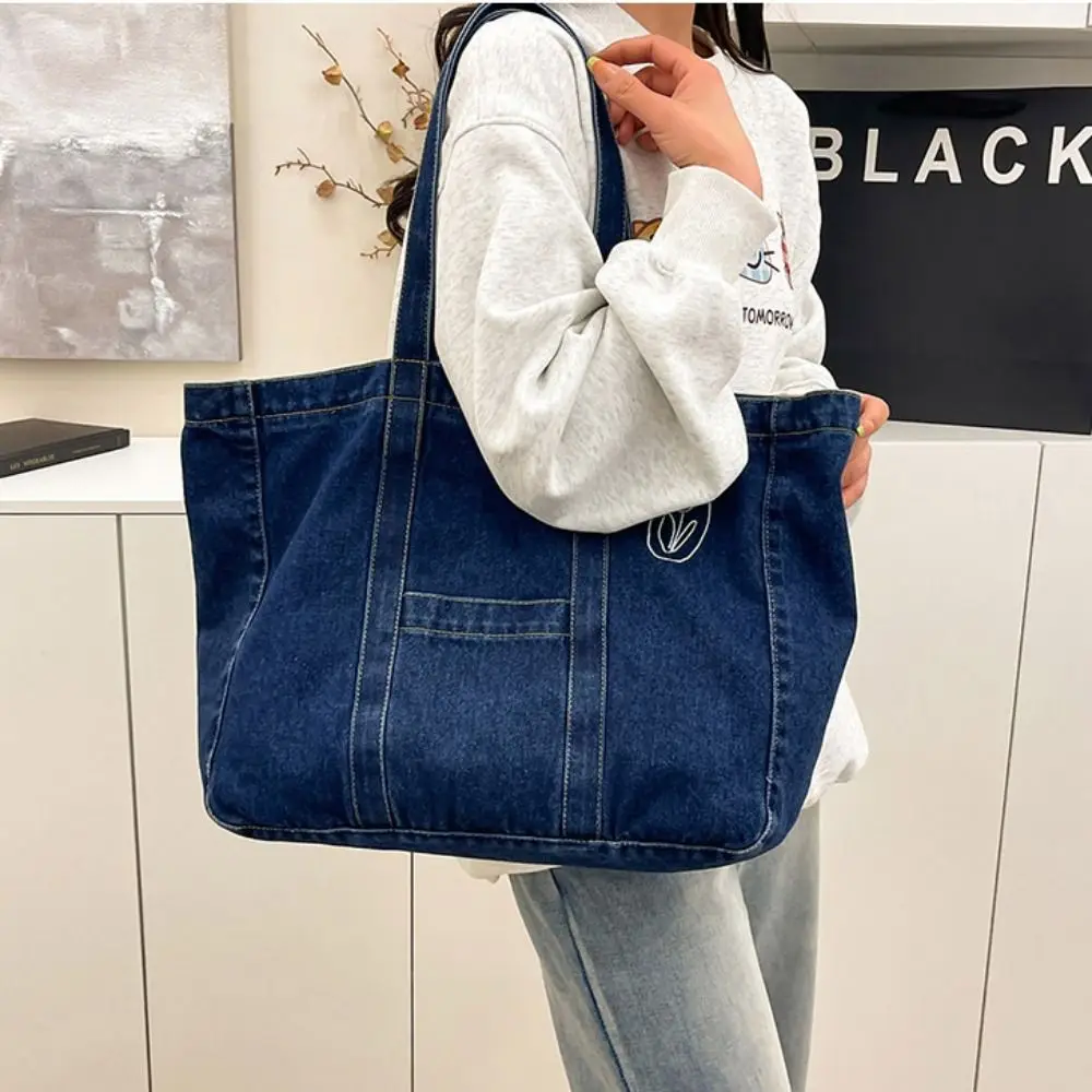 Fashion Korean Style Denim Tote Bag Tote Bag PU Leather Large Capacity Handbag Large Capacity Solid Color Underarm Packs Girls
Fashion Korean Style Denim Tote Bag Tote Bag PU Leather Large Capacity Handbag Large Capacity Solid Color Underarm Packs Girls