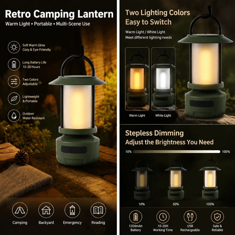 New Simulation Flame Lamp Colorful Camping Lamp Specially Durable Rechargeable Portable Outdoor Retro Charging Flame Lamp
New Simulation Flame Lamp Colorful Camping Lamp Specially Durable Rechargeable Portable Outdoor Retro Charging Flame Lamp