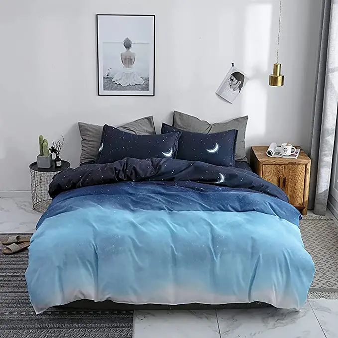 Night Starry Sky Bedding Set Galaxy Moon and Star Duvet Cover Blue Gradient Color Comforter Cover Soft Reversible Quilt Cover
Night Starry Sky Bedding Set Galaxy Moon and Star Duvet Cover Blue Gradient Color Comforter Cover Soft Reversible Quilt Cover