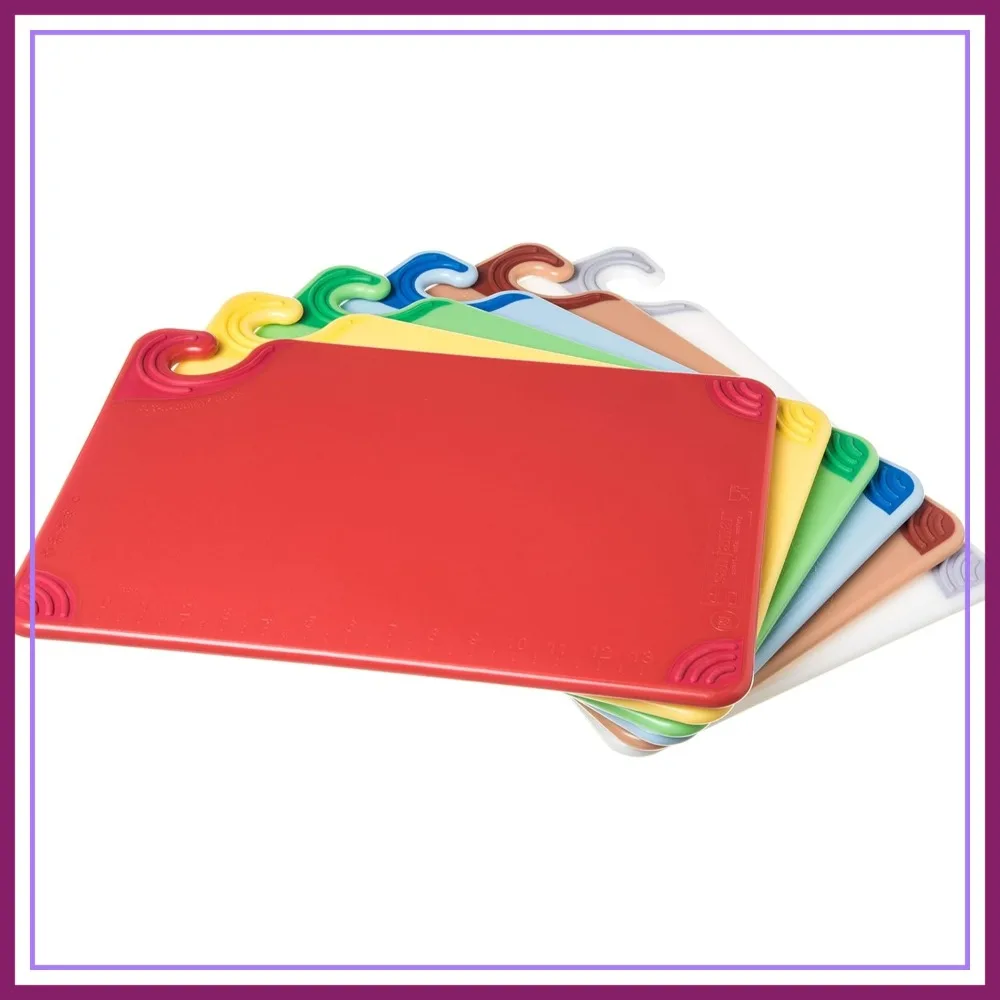 Plastic Cutting Board Set of 6, 12x18 Inch with Safety Hook, Assorted Colors
Plastic Cutting Board Set of 6, 12x18 Inch with Safety Hook, Assorted Colors