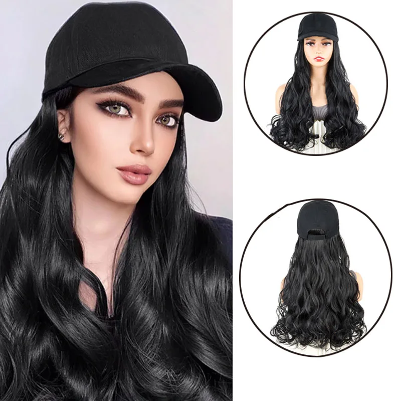21Inch Synthetic Long Wavy Curly Wig Baseball Cap Hair Extensions Hat Wigs Black Brown Adjustable Hairpiece for Women
21Inch Synthetic Long Wavy Curly Wig Baseball Cap Hair Extensions Hat Wigs Black Brown Adjustable Hairpiece for Women