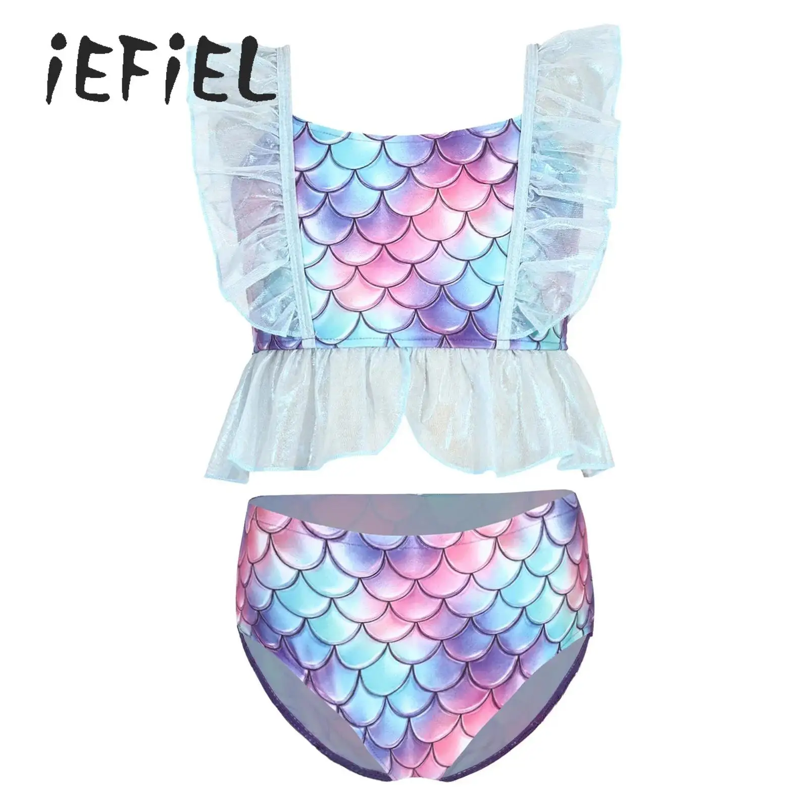 Kids Girls Bikini Swimsuit Printed Tankini Swimwear Mermaid Crop Camisole with Tulle Bikini Bottoms Beach Two-piece Bathing Suit
Kids Girls Bikini Swimsuit Printed Tankini Swimwear Mermaid Crop Camisole with Tulle Bikini Bottoms Beach Two-piece Bathing Suit