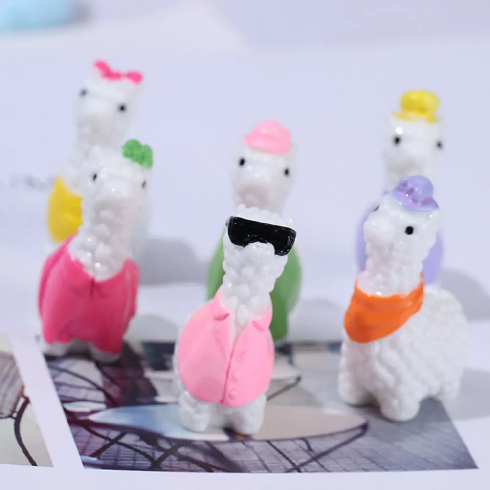 6Pcs Delightful Miniature Alpaca Figurines Cute Resin Animal Decor for Micro Landscapes and Gardens
6Pcs Delightful Miniature Alpaca Figurines Cute Resin Animal Decor for Micro Landscapes and Gardens