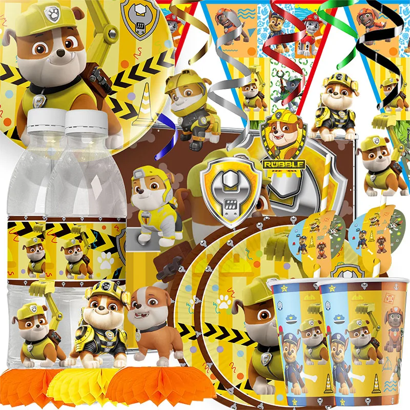 PAW PATROL Cartoon Birthday Party Plate Cups Banner Decorations Paw Patrol Rubble Theme Baby Shower Kids Birthday Party Supplies
PAW PATROL Cartoon Birthday Party Plate Cups Banner Decorations Paw Patrol Rubble Theme Baby Shower Kids Birthday Party Supplies