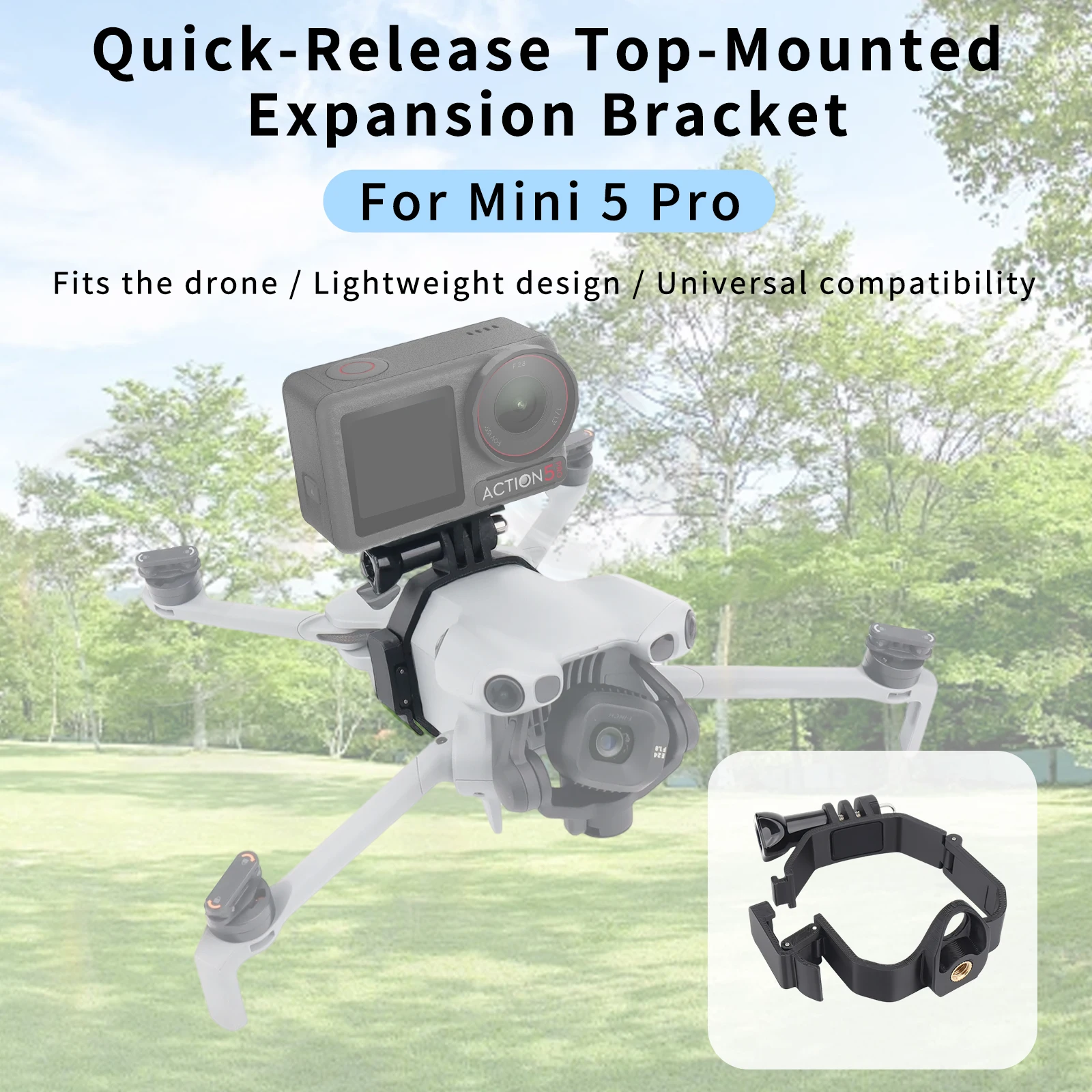 For DJI MINI 5 PRO Top Extension Bracket Mounting Action Camera Mounting Bracket Accessory
For DJI MINI 5 PRO Top Extension Bracket Mounting Action Camera Mounting Bracket Accessory
