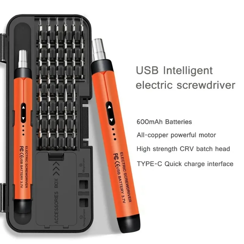 46-in-1 Precision Electric Screwdriver – Silent, durable, and rechargeable with high torque for household maintenance