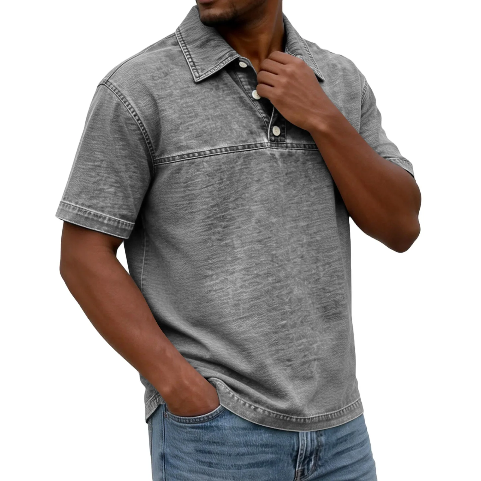 2026 New Cotton Washed Old Lapel Short-sleeved T-shirt
2026 New Cotton Washed Old Lapel Short-sleeved T-shirt