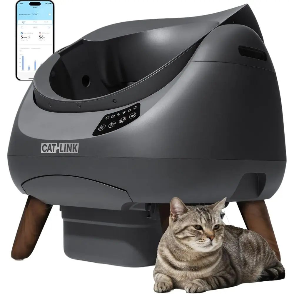 Automatic Litter Box with 5G & 2.4G Connectivity, Anti-Pinch Design, AI Waste Analysis, Odor Control for Large Cats
Automatic Litter Box with 5G & 2.4G Connectivity, Anti-Pinch Design, AI Waste Analysis, Odor Control for Large Cats