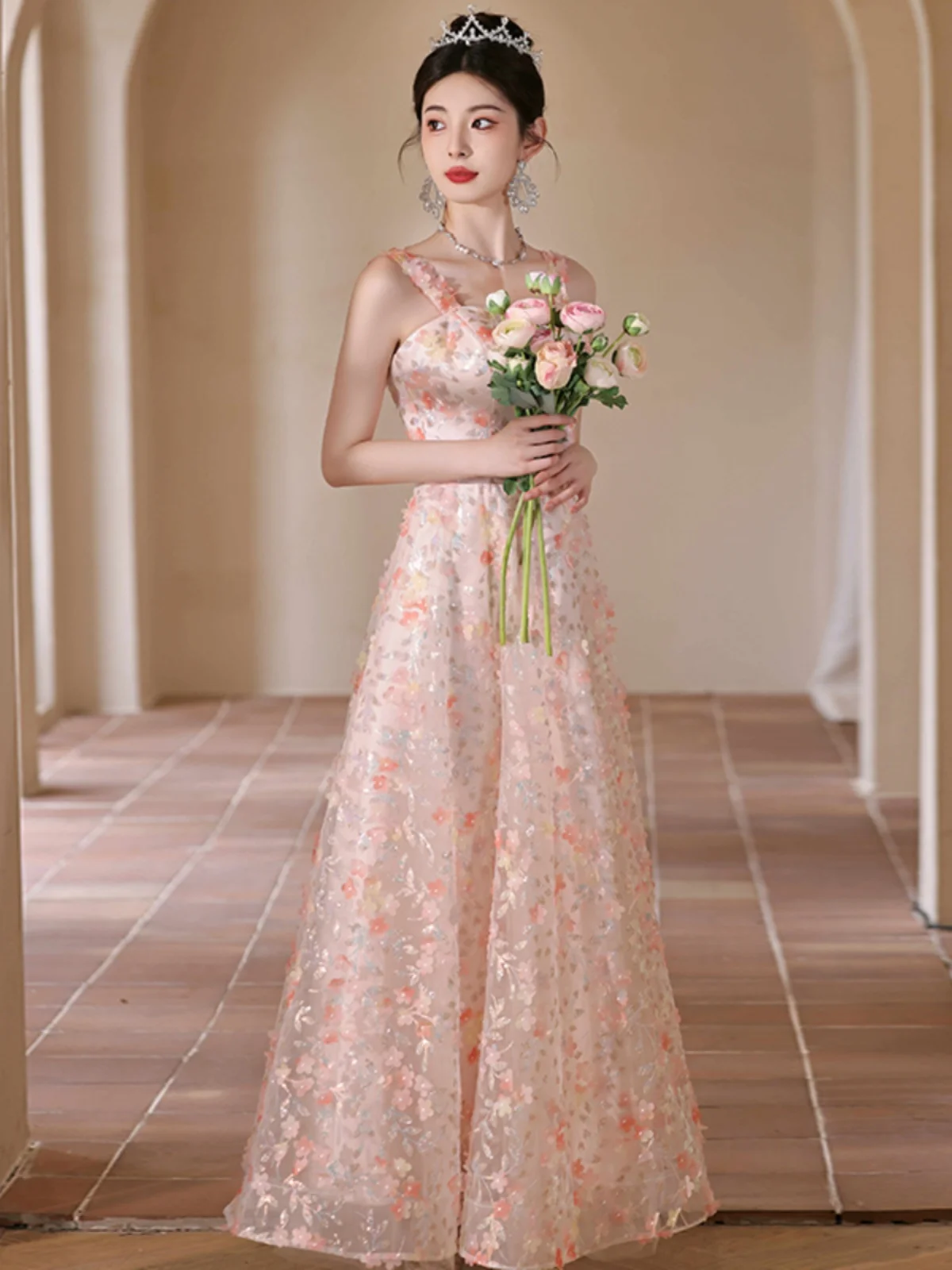 Pink Evening Gown Women's High-End Luxury Slimming Strapl Dr Art Exam Host Long Skirt Faionable Ele Sensation
Pink Evening Gown Women's High-End Luxury Slimming Strapl Dr Art Exam Host Long Skirt Faionable Ele Sensation