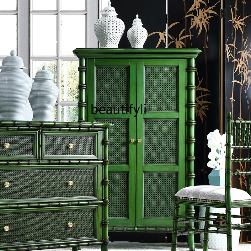 Solid Wood Retro Bamboo High Sideboard Cabinet Designer Art Tea Cabinet French Multi-Purpose Mid-Ancient Locker
Solid Wood Retro Bamboo High Sideboard Cabinet Designer Art Tea Cabinet French Multi-Purpose Mid-Ancient Locker