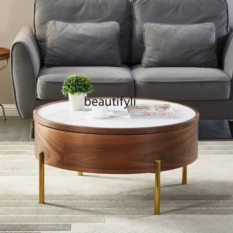 yj Nordic Stone Plate Rotating Coffee Table round Light Luxury Storage Small Tea Table Walnut Storage round Tea Table
yj Nordic Stone Plate Rotating Coffee Table round Light Luxury Storage Small Tea Table Walnut Storage round Tea Table