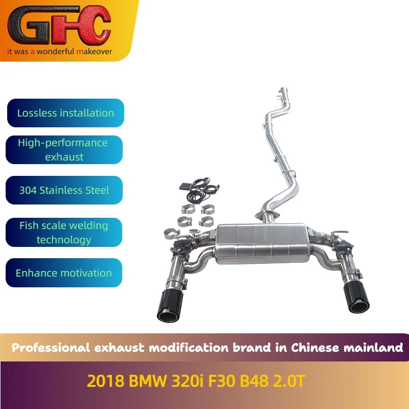Applicable to the 2017-2020 BMW 320i F30 B48 2.0T SUS304 High-performance Catback Valvetronic Exhaust Pipe with Muffler
Applicable to the 2017-2020 BMW 320i F30 B48 2.0T SUS304 High-performance Catback Valvetronic Exhaust Pipe with Muffler