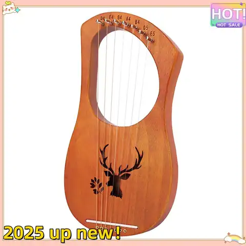 Classy-7 String Lyre Harp Wood String Instrument With Carry Bag Extra String Set And Accessaries Style