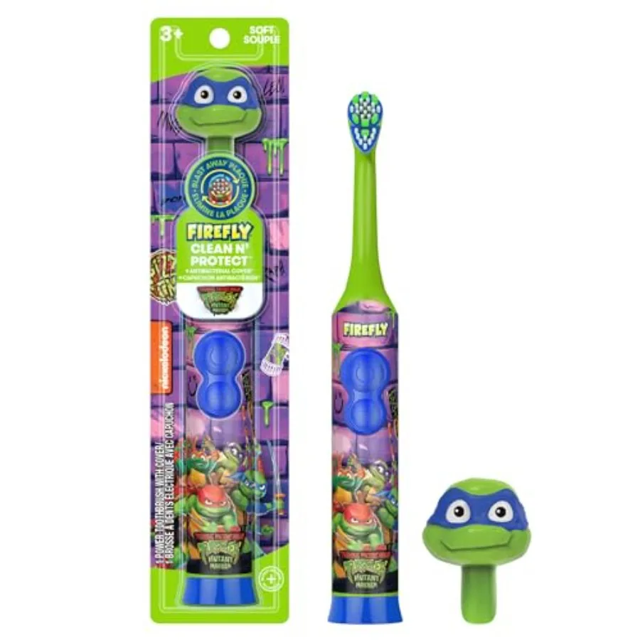 FIREFLY Clean N' Protect Teenage Mutant Ninja Turtles Power Toothbrush with 3D Character Cover, Soft Bristles, Battery Included
FIREFLY Clean N' Protect Teenage Mutant Ninja Turtles Power Toothbrush with 3D Character Cover, Soft Bristles, Battery Included