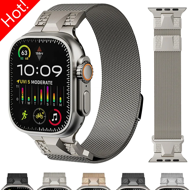 Magnetic Milanese Band for Apple Watch Ultra 2 49mm Strap for IWatch Series 9 8 7 6 Se 5 4 3 45mm 42mm 44mm Men's Style Bracelet
Magnetic Milanese Band for Apple Watch Ultra 2 49mm Strap for IWatch Series 9 8 7 6 Se 5 4 3 45mm 42mm 44mm Men's Style Bracelet