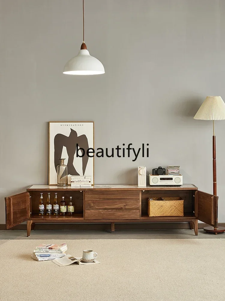 Cy56 North American black walnut rock panel TV cabinet Italian minimalist storage floor cabinet living room home
Cy56 North American black walnut rock panel TV cabinet Italian minimalist storage floor cabinet living room home