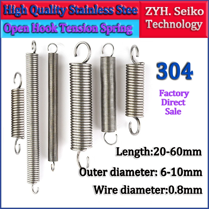 Tension spring S Hook Round hook Coil Pullback Extension Tension metal Spring wire 0.8*6-10mm Wire diameter 304 Stainless Steel
Tension spring S Hook Round hook Coil Pullback Extension Tension metal Spring wire 0.8*6-10mm Wire diameter 304 Stainless Steel