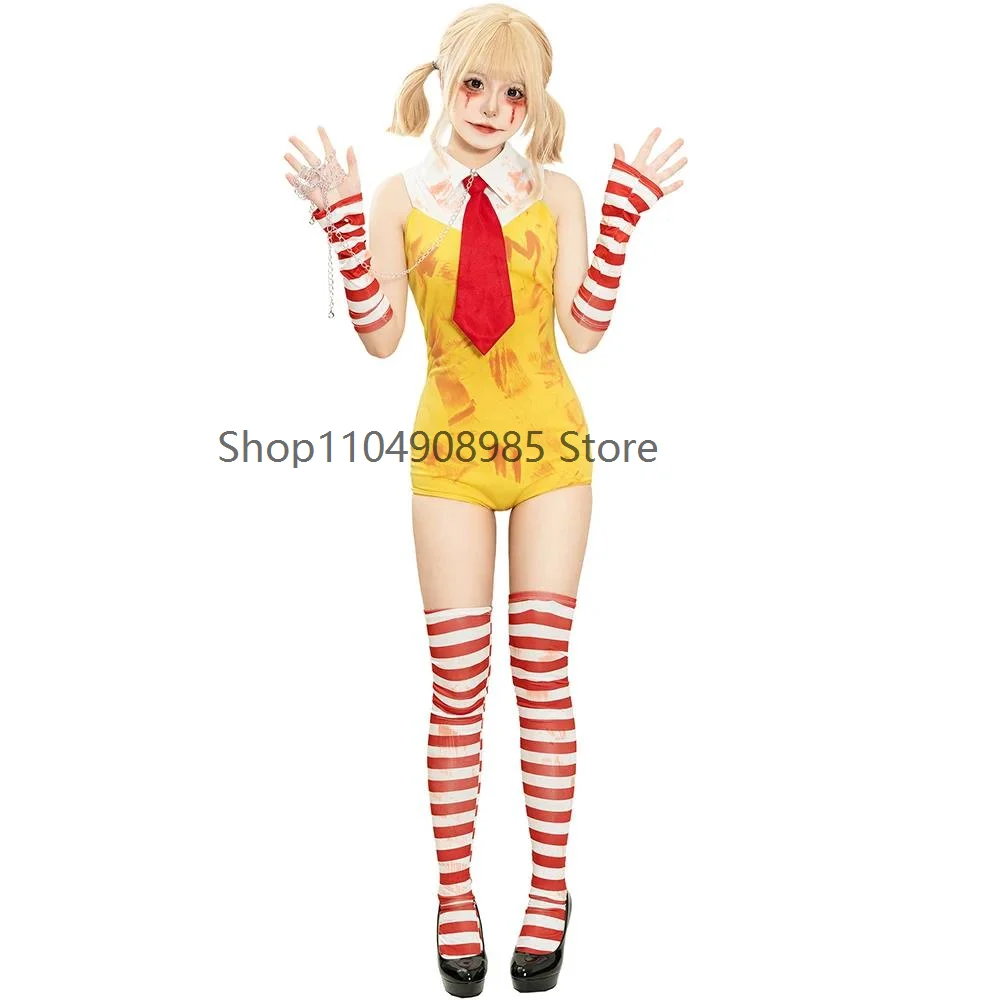 OA1 Halloween Women Clown Cosplay Costume Dress Party Stage Performance Sleeveless Yellow Jumpsuit Tie Suit Party Clown Costumes
OA1 Halloween Women Clown Cosplay Costume Dress Party Stage Performance Sleeveless Yellow Jumpsuit Tie Suit Party Clown Costumes