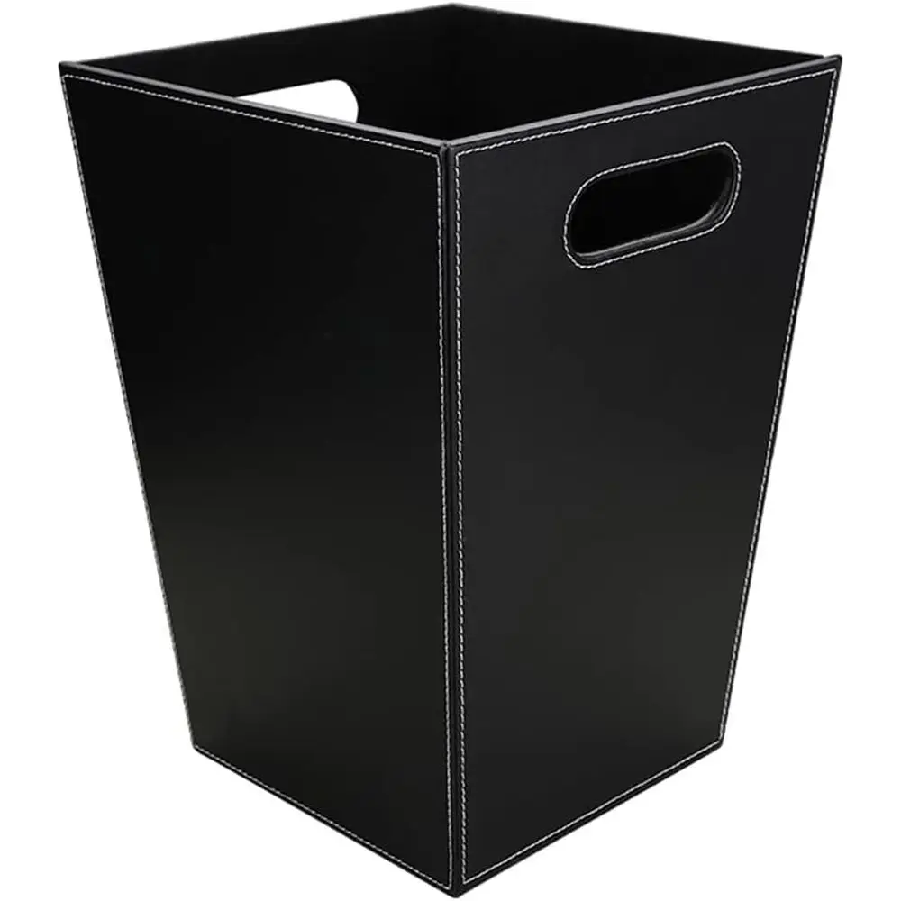 Pu Leather Trash Can Wastebasket, Garbage Container Bin with Handles for Bathrooms, Powder Rooms, Kitchens, Home, Office and Hig
Pu Leather Trash Can Wastebasket, Garbage Container Bin with Handles for Bathrooms, Powder Rooms, Kitchens, Home, Office and Hig