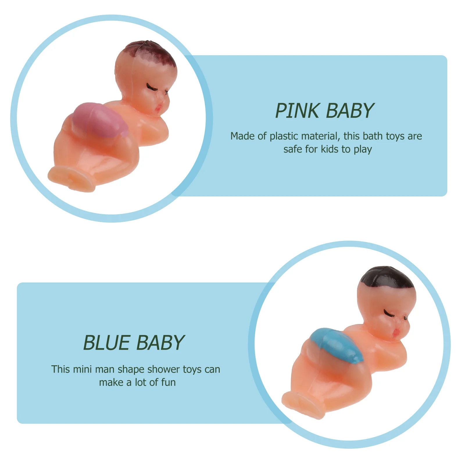 100Pcs Baby Shower Plastic Mini Man Shape Bath Play Educational Fun Games for Toddlers Pink Blue 1.8x0.8x0.8cm 
100Pcs Baby Shower Plastic Mini Man Shape Bath Play Educational Fun Games for Toddlers Pink Blue 1.8x0.8x0.8cm
