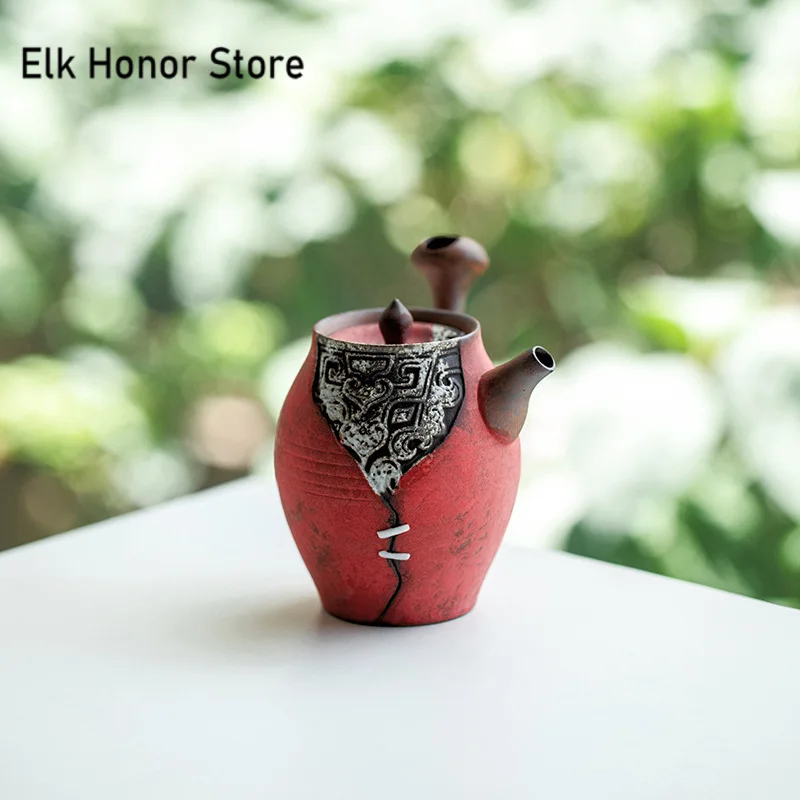 160ml Retro Old Rock Clay Teapot Japanese Powder Yin Carmine Red Pot Tea Maker Kettle with Strainer Cha Accessories Craft Gifts
160ml Retro Old Rock Clay Teapot Japanese Powder Yin Carmine Red Pot Tea Maker Kettle with Strainer Cha Accessories Craft Gifts