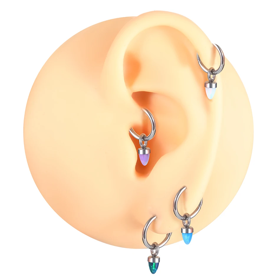 316L Surgical Steel Hinged Segment Ring with Opal Bullet Pendant Charm Cartilage Earring Nose Hoop Accessory Women Body Jewelry
316L Surgical Steel Hinged Segment Ring with Opal Bullet Pendant Charm Cartilage Earring Nose Hoop Accessory Women Body Jewelry