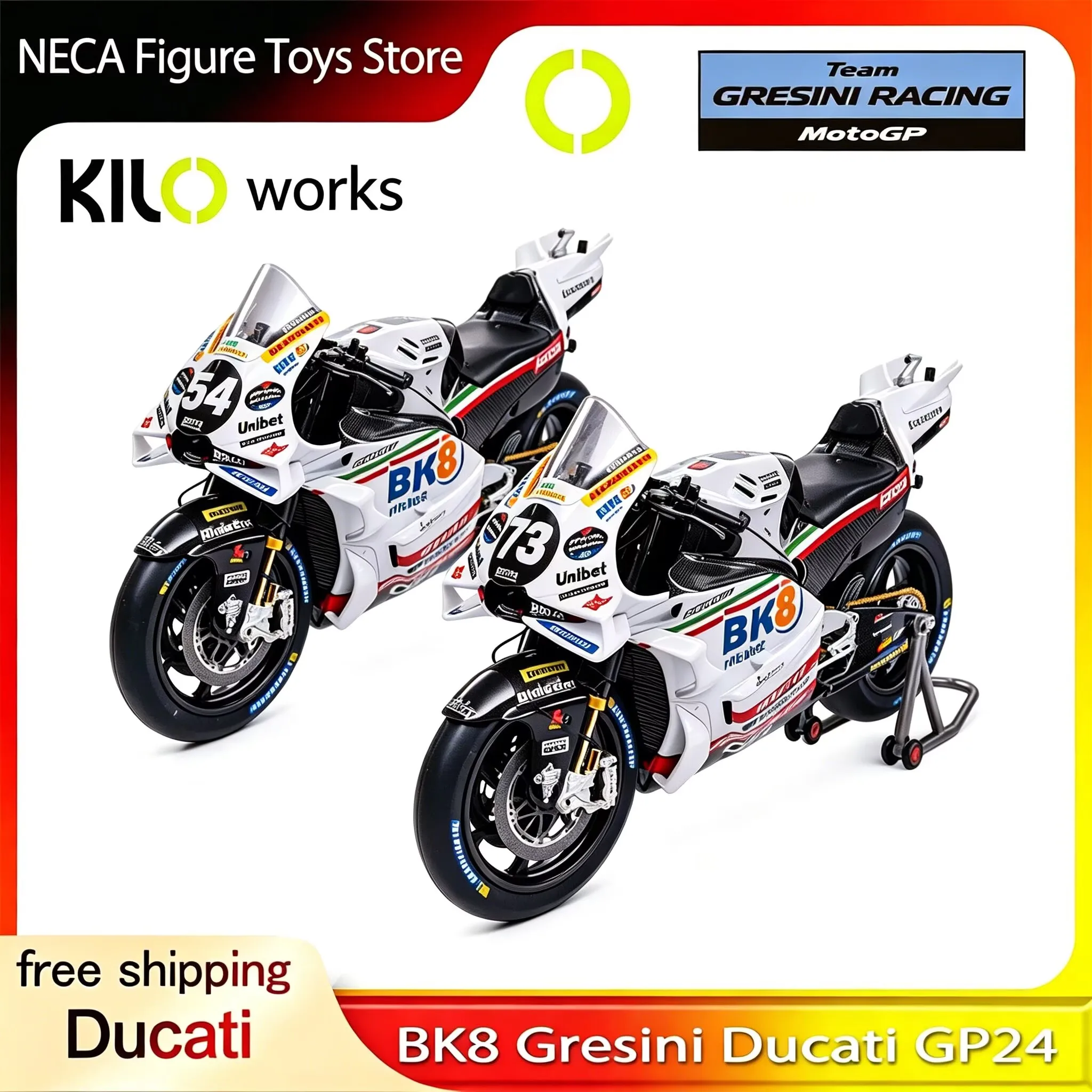 Kilo Works 1:12 Motorcycle Model toy Gresini Ducati Gp24 Bk8 2025 San Marino Grand Prix Scale Racing Replica For Collection
Kilo Works 1:12 Motorcycle Model toy Gresini Ducati Gp24 Bk8 2025 San Marino Grand Prix Scale Racing Replica For Collection