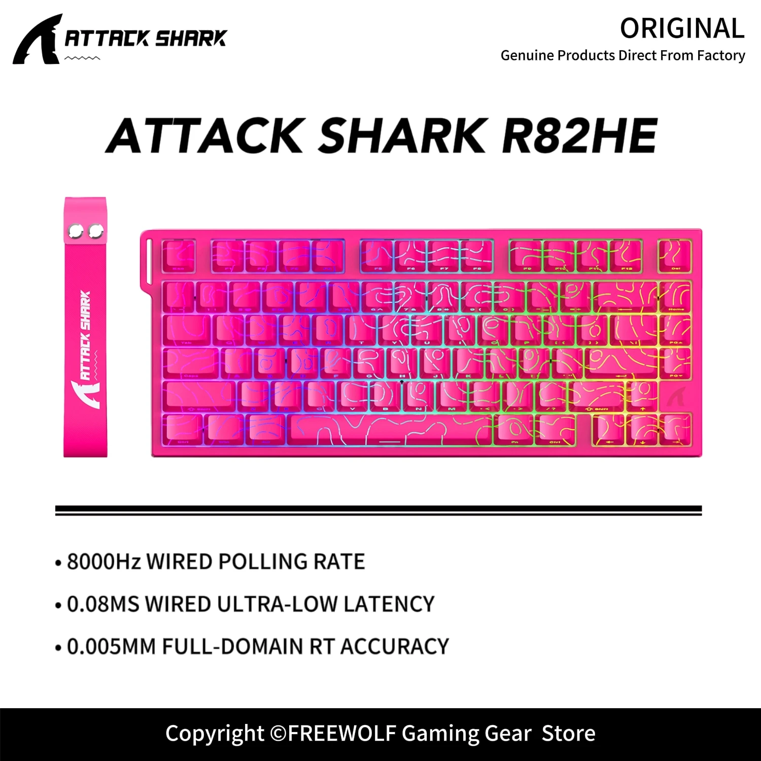 ATTACK SHARK R82 HE 75% Magnetic Gaming Keyboard 8000Hz Rapid Trigger Wired ProGamer Keyboard 0.005mm RT Accuracy 0.08ms Latency
ATTACK SHARK R82 HE 75% Magnetic Gaming Keyboard 8000Hz Rapid Trigger Wired ProGamer Keyboard 0.005mm RT Accuracy 0.08ms Latency