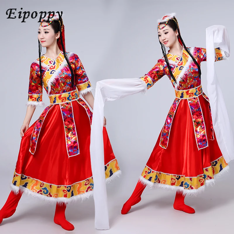 Tibetan Dance Costume Female Adult Water Sleeve Costume Long Skirt Tibetan Dance National Costume Show
Tibetan Dance Costume Female Adult Water Sleeve Costume Long Skirt Tibetan Dance National Costume Show
