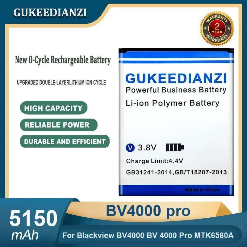 High Capacity 5150mAh BV4000 pro Mobile Phone Battery For Blackview BV4000 BV 4000 Pro MTK6580A
High Capacity 5150mAh BV4000 pro Mobile Phone Battery For Blackview BV4000 BV 4000 Pro MTK6580A
