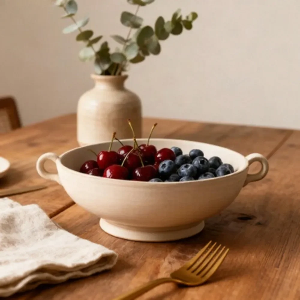 Ceramic Low Stone Distressed Bowl, Taupe
Ceramic Low Stone Distressed Bowl, Taupe
