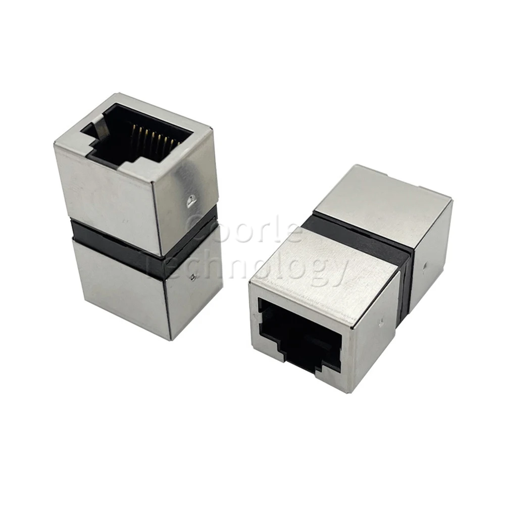 1PCS RJ45 Splitter 1 Way 8P8C Cable Coupler Gold-plated With Sheilded Shell L=28.8mm Adapter Suitable For 8-core Cable Extension