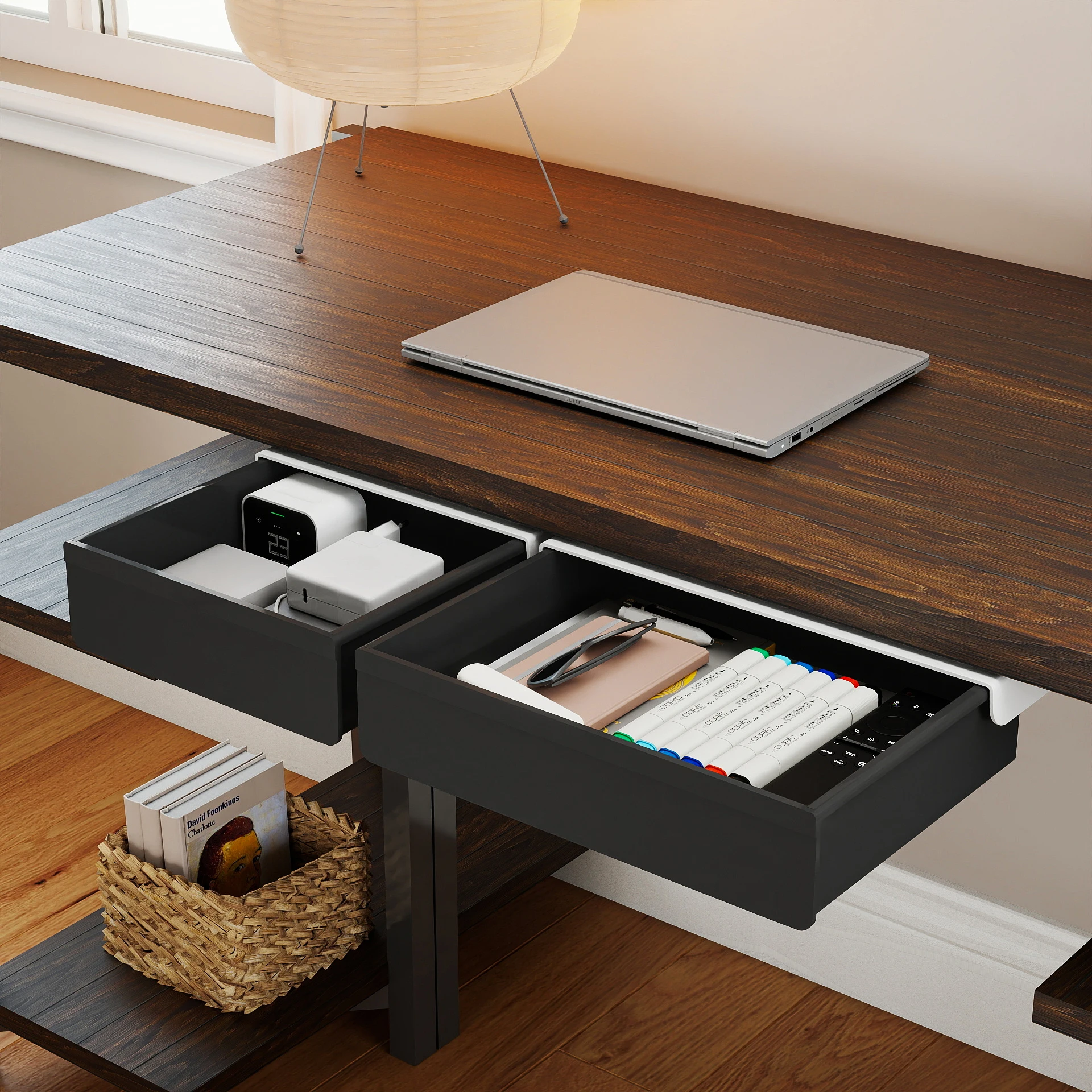 Black Under Desk Hidden Drawer Organizer Self Adhesive Large Capacity For Office Stationery Chargers And Gadgets
Black Under Desk Hidden Drawer Organizer Self Adhesive Large Capacity For Office Stationery Chargers And Gadgets