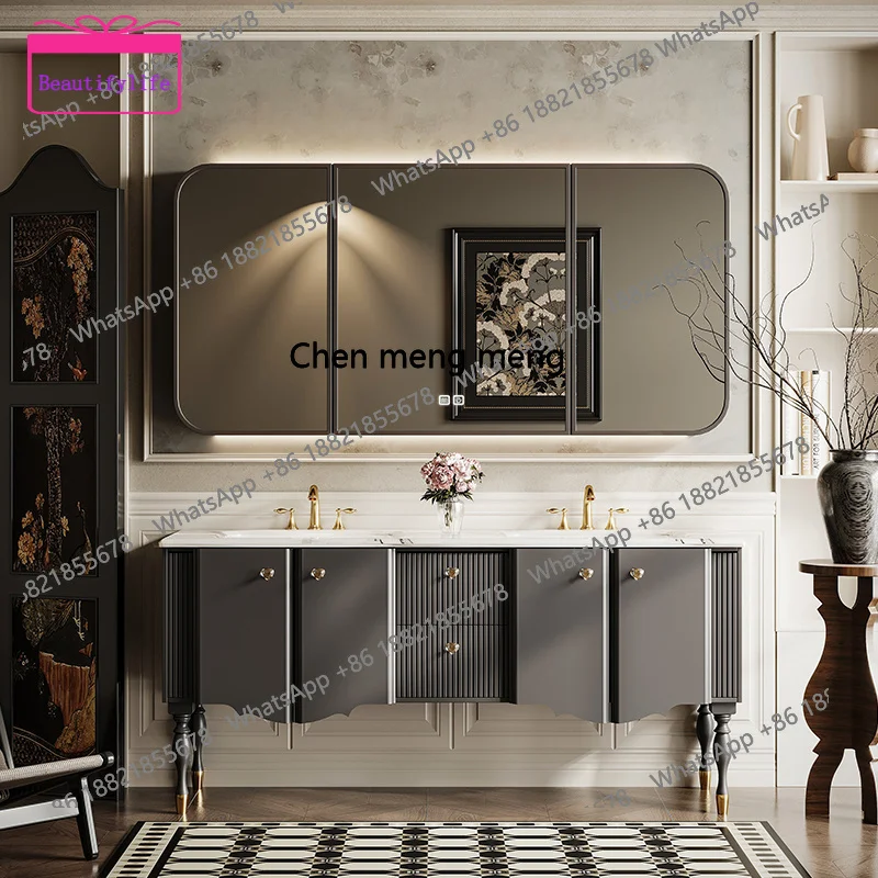 YL MF French cream air bathroom cabinet combination floor-to-ceiling intelligent washstand rock slab hot bending integrated basi
YL MF French cream air bathroom cabinet combination floor-to-ceiling intelligent washstand rock slab hot bending integrated basi