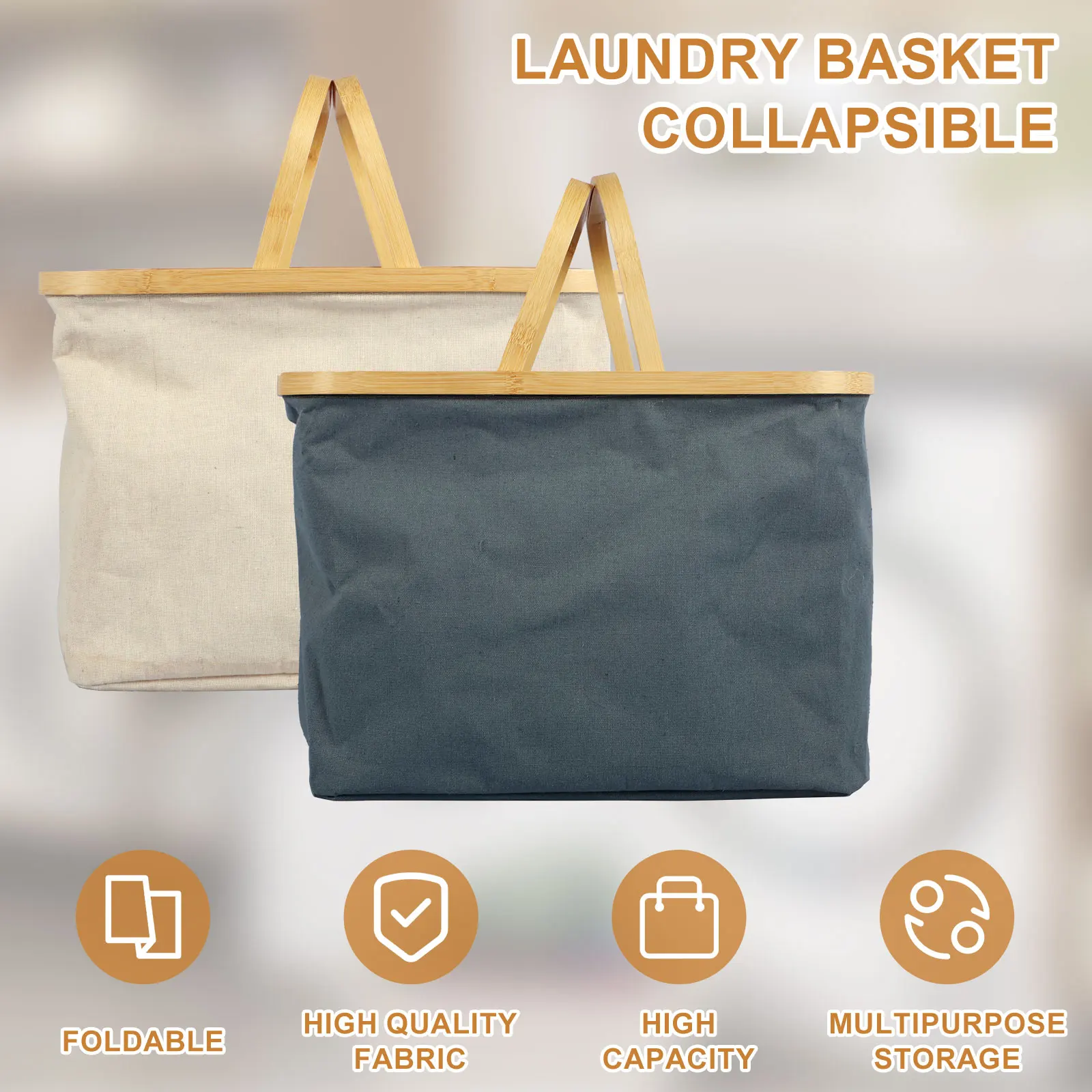 Laundry Basket Collapsible Dirty Cloth Bag with Wooden Handle Breathable Cotton Linen Laundry Hamper Fashion Storage Basket
Laundry Basket Collapsible Dirty Cloth Bag with Wooden Handle Breathable Cotton Linen Laundry Hamper Fashion Storage Basket