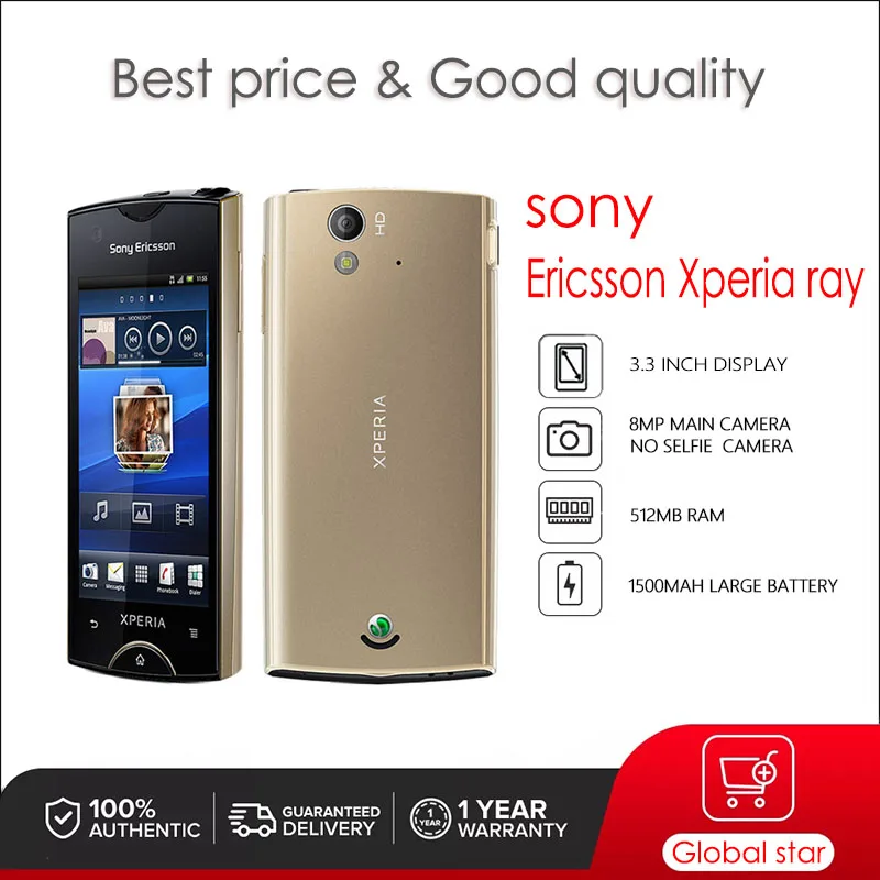 Sony Ericsson Xperia ray Refurbished Original Unlocked ST18i 8MP Cell Phone High quality Free shipping refurbished
Sony Ericsson Xperia ray Refurbished Original Unlocked ST18i 8MP Cell Phone High quality Free shipping refurbished