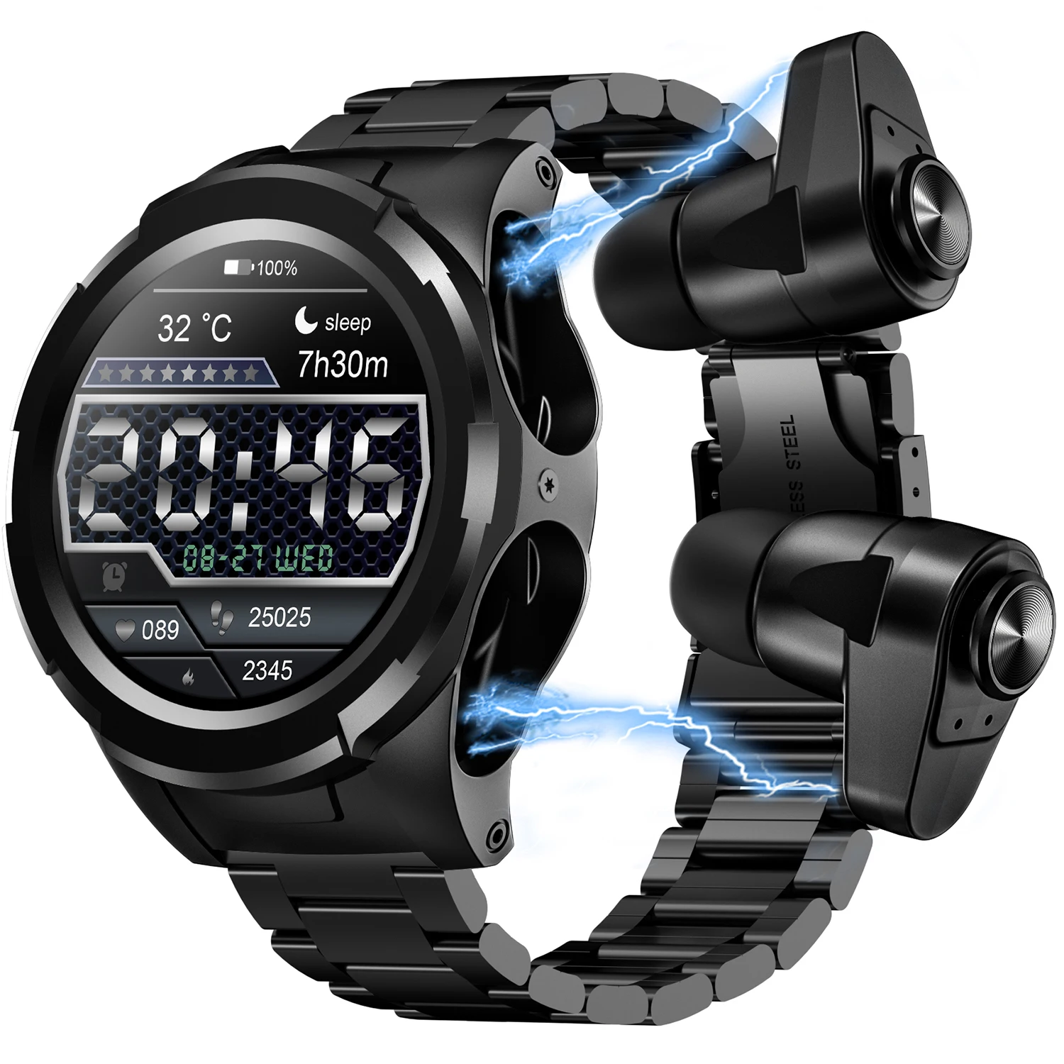 Valdus 2022 Trending Products 2 In 1 Smartwatch Fashional Electronics Stainless Strap Smart Watch With TWS Earbuds JM06
Valdus 2022 Trending Products 2 In 1 Smartwatch Fashional Electronics Stainless Strap Smart Watch With TWS Earbuds JM06