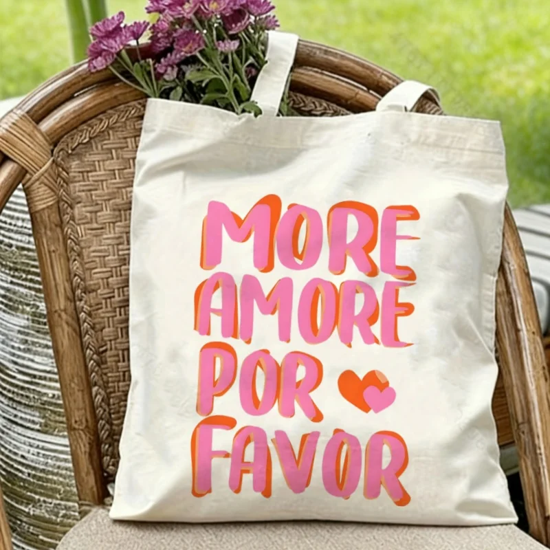 1PC"More Amore Por Favor" Love Quote Canvas Tote Eco-friendly Reusable Shoulder Bag
1PC"More Amore Por Favor" Love Quote Canvas Tote Eco-friendly Reusable Shoulder Bag