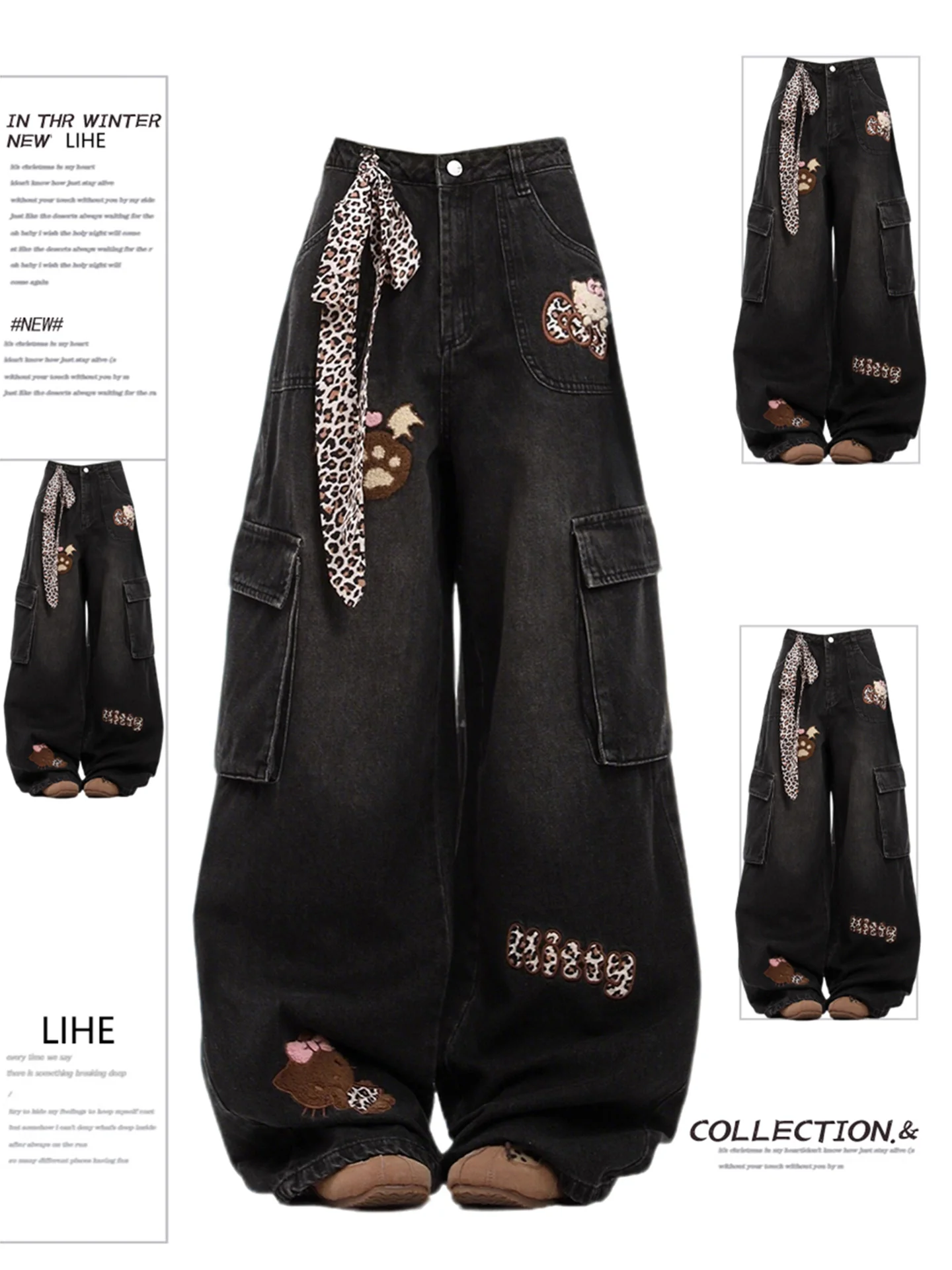 Retro American High Street Leopard Print Kitty Workwear Jeans Men Women Autumn Slimming Wide Leg Pockets Trendy Casual Jeans
Retro American High Street Leopard Print Kitty Workwear Jeans Men Women Autumn Slimming Wide Leg Pockets Trendy Casual Jeans