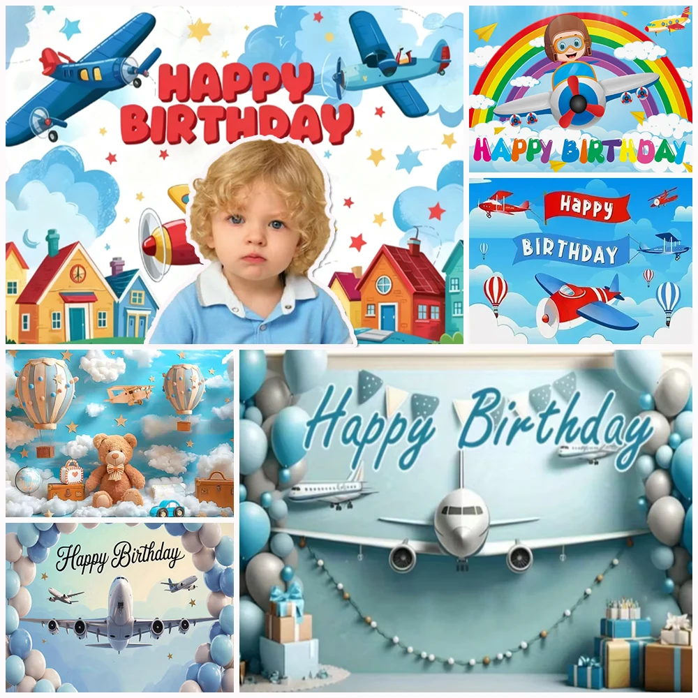 Blue Sky Airplane Theme Boy Birthday Party Decor Background Aviator Adventure Aircraft Cloud Newborn Baby Shower Photo Backdrops
Blue Sky Airplane Theme Boy Birthday Party Decor Background Aviator Adventure Aircraft Cloud Newborn Baby Shower Photo Backdrops