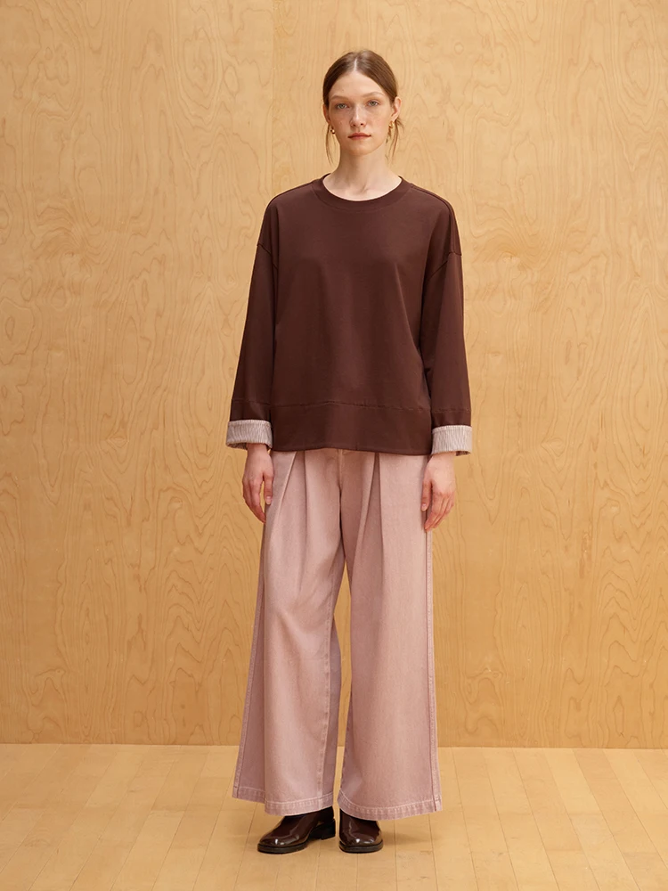 Loose Long Sve round Ne T-irt Casual Crt Patchwork Pleated Striped Women's Cotton Top ItoIroI round Ne Special...
Loose Long Sve round Ne T-irt Casual Crt Patchwork Pleated Striped Women's Cotton Top ItoIroI round Ne Special...