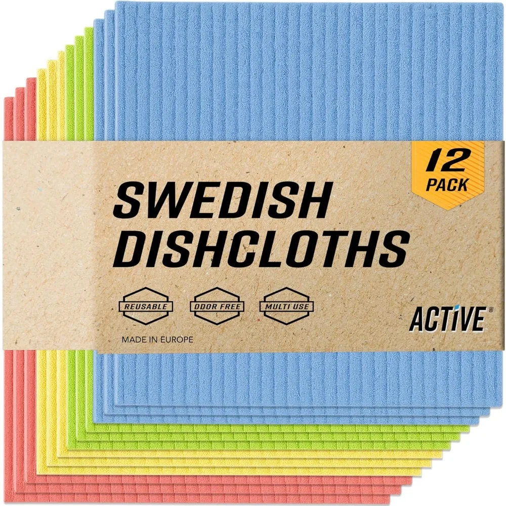 Reusable Sponge Dishcloths 12 Pack Washable Cellulose Cleaning Cloths for Kitchen Multicolor
Reusable Sponge Dishcloths 12 Pack Washable Cellulose Cleaning Cloths for Kitchen Multicolor